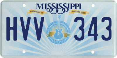 MS license plate HVV343