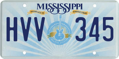 MS license plate HVV345