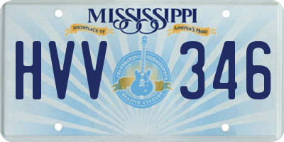 MS license plate HVV346
