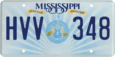 MS license plate HVV348