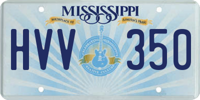 MS license plate HVV350