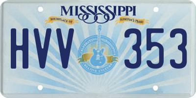 MS license plate HVV353