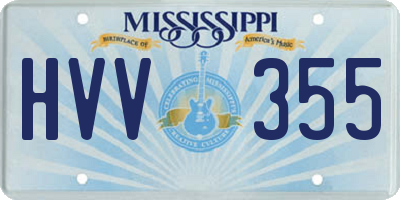 MS license plate HVV355
