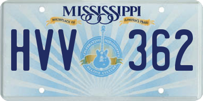 MS license plate HVV362