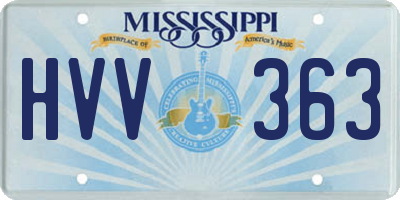MS license plate HVV363