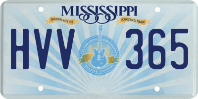 MS license plate HVV365