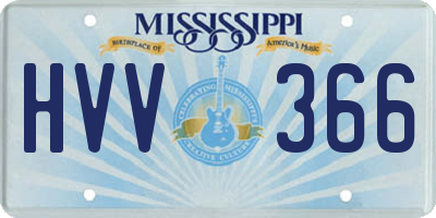 MS license plate HVV366