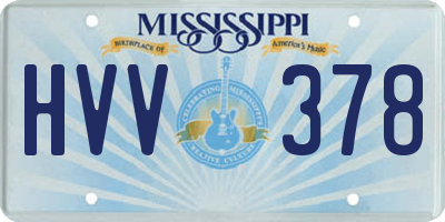 MS license plate HVV378