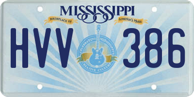 MS license plate HVV386
