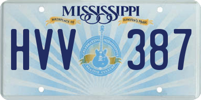MS license plate HVV387