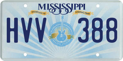 MS license plate HVV388