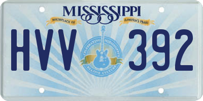 MS license plate HVV392