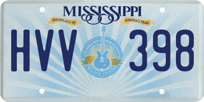 MS license plate HVV398