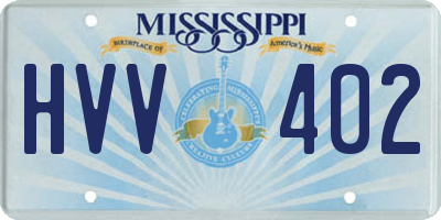 MS license plate HVV402
