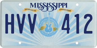 MS license plate HVV412