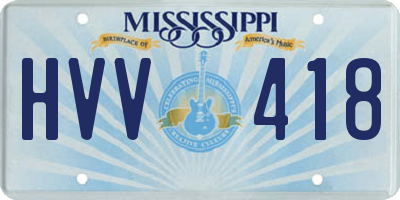 MS license plate HVV418