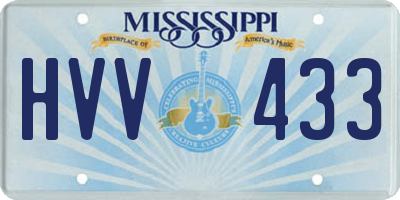 MS license plate HVV433