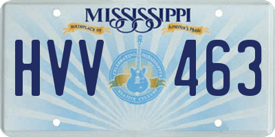 MS license plate HVV463