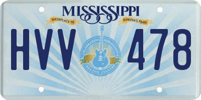 MS license plate HVV478