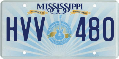 MS license plate HVV480