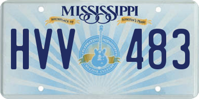 MS license plate HVV483