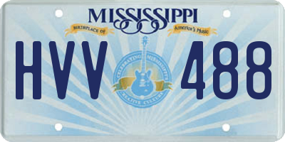 MS license plate HVV488