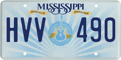 MS license plate HVV490