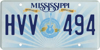 MS license plate HVV494