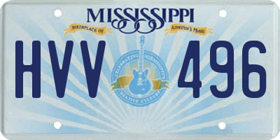 MS license plate HVV496