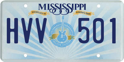 MS license plate HVV501