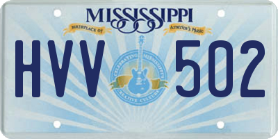 MS license plate HVV502