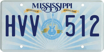 MS license plate HVV512