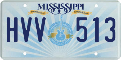 MS license plate HVV513