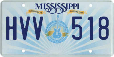 MS license plate HVV518