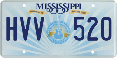 MS license plate HVV520