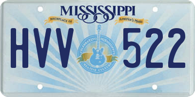 MS license plate HVV522