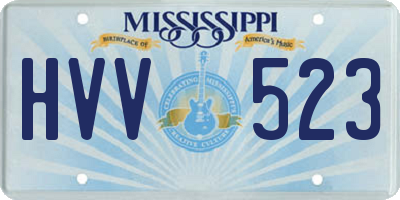 MS license plate HVV523