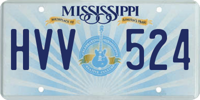MS license plate HVV524