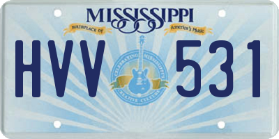 MS license plate HVV531