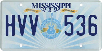 MS license plate HVV536