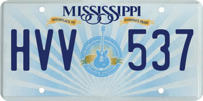 MS license plate HVV537