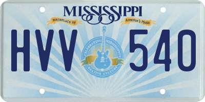 MS license plate HVV540