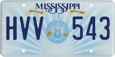 MS license plate HVV543