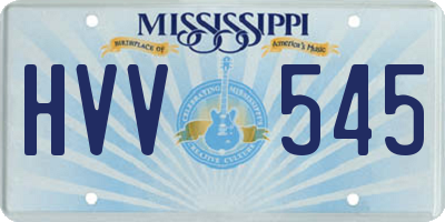MS license plate HVV545