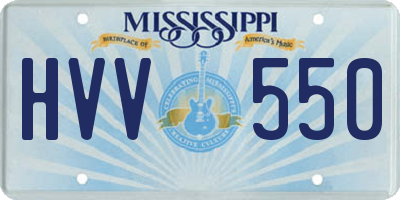 MS license plate HVV550