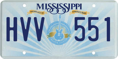 MS license plate HVV551