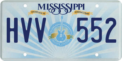 MS license plate HVV552
