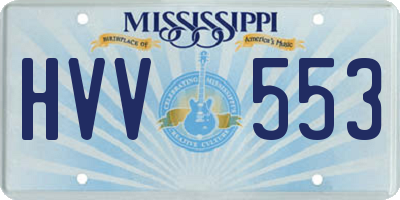 MS license plate HVV553