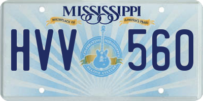 MS license plate HVV560