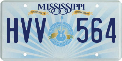 MS license plate HVV564